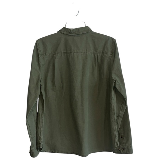 J. Crew Olive Green 1/4 zip Popover Shirt size M - Picture 3 of 8